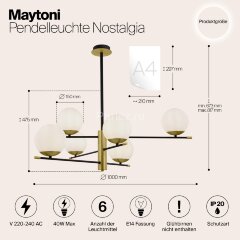 Потолочная люстра Maytoni MOD048PL-06G