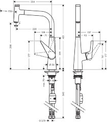 72821800 Talis Select S Смеситель для кухни однорычажный 300, с выдвижным изливом, под сталь