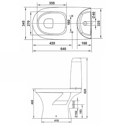 Унитаз-компакт КЕРАМИН Санти R Дуал с сиденьем микролифт, белый
