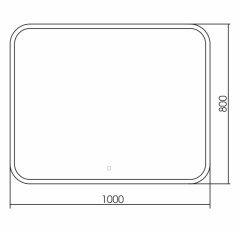 Зеркало AZARIO Стив-4 1000х800 c подсветкой и диммером, сенсорный выключатель, часы (ФР-00001395)