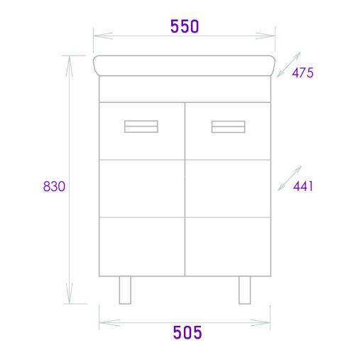 Тумба Onika Балтика-Квадро Black 55.11 белая (105552)