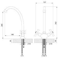 Смеситель Rossinka H02-71 для кухни