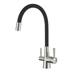 Смеситель Lemark Comfort LM3075BN-Black для кухни с гибким изливом, с подключением к фильтру с питье