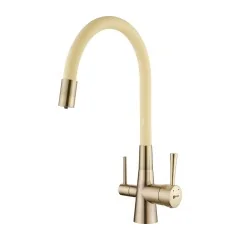 Смеситель Lemark Comfort LM3075B-Beige для кухни с гибким изливом, с подключением к фильтру с питьев