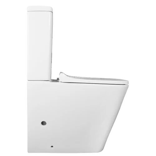 Унитаз-компакт Azario Quadro 605x340x810 напольный, безободковый с сидением микролифт и арматурой, б