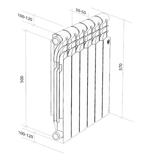 Радиатор алюминиевый Royal Thermo Revolution  500/80-8