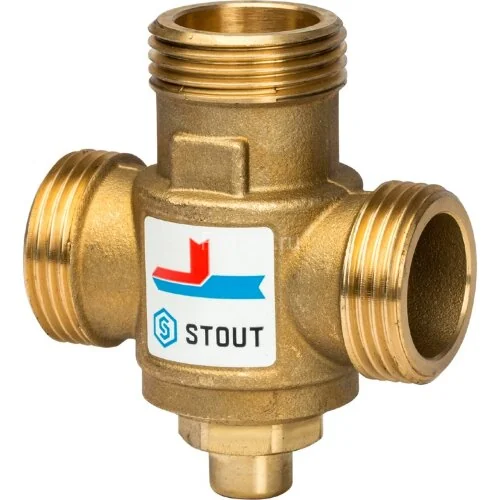 Термостатический смесительный клапан G 1"1/2M-G 1"1/2F-G 1"M 70°С Stout