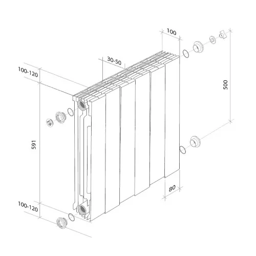 Радиатор Royal Thermo PianoForte 500 /Silver Satin - 4 секц. VDR