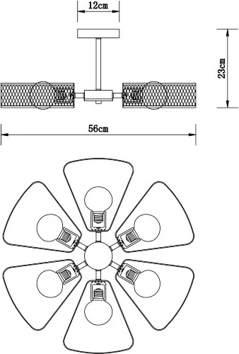 Потолочная люстра Arte Lamp A7044PL-6BK