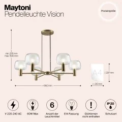 Подвесной светильник Maytoni MOD411PL-06G