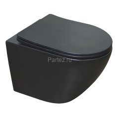 Сет AZARIO инсталляция + Унитаз подвесной Gloria с быстросъемным сиденьем микролифт, черный матовый 