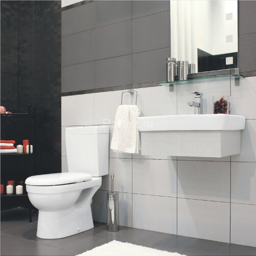 Унитаз-компакт КЕРАМИН Бергамо Нова Дуал с сиденьем Slim микролифт, белый