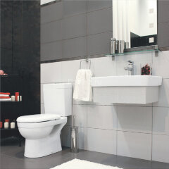 Унитаз-компакт КЕРАМИН Бергамо Нова Дуал с сиденьем Slim микролифт, белый