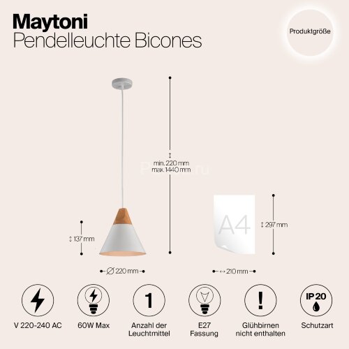 Подвесной светильник Maytoni P359-PL-01-W