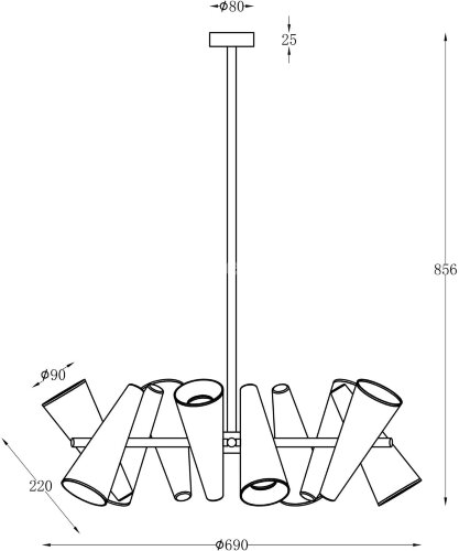 Потолочная люстра Maytoni MOD095PL-10BS