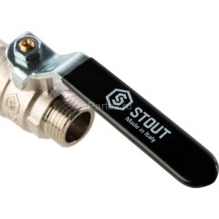 Кран шаровой полнопроходной НР/НР рычаг 1/2&quot; Stout