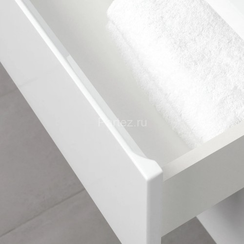 Комплект тумба Итана Sky 60 600х450х560 подвесная, с раковиной Clarissa 60, белый глянец (CS00092793