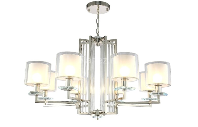 Подвесная люстра Crystal Lux NICOLAS SP-PL8 NICKEL/WHITE