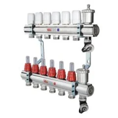 Коллекторная группа из латуни с расходомерами в сборе 1&quot;х9х3/4&quot;ЕК VALTEC