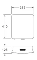 Бачок пластиковый AZARIO 375x125x410 с соединительной трубой, белый (AZ-215)