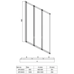 Шторка для ванны складная Azario PRESTON 100х150 цвет профиля хром (AZ-NFC6433 1000)