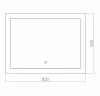 Зеркало AZARIO Норма 800х600, LED-подсветка с диммером, сенсорный выключатель (ФР-00000844)