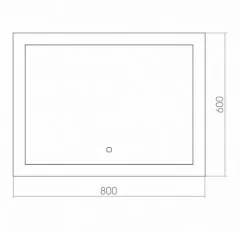 Зеркало AZARIO Норма 800х600, LED-подсветка с диммером, сенсорный выключатель (ФР-00000844)