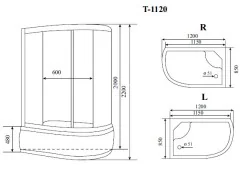 Timo Comfort T-8820L Clean Glass душевая кабина (120*85*220), шт