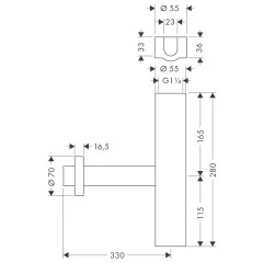 52100000 Дизайнерский сифон Flowstar , 1¼’