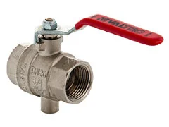 Кран шаровой для подключения датчика температуры 3/4&quot; в-в рыч. VALTEC