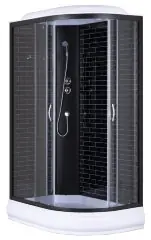 Душевая кабина Loranto 120х80х215 поддон 20 см, черный кирпичный узор, серое стекло 4мм, профиль черный (CS-66120-20L GB 120)