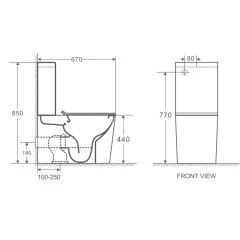 Унитаз-компакт Azario Maro 670x380x850 напольный, безободковый, с бачком и сиденьем микролифт (AZ-21
