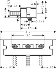Hansgrohe 26456400 Fixfit Porter 300 держатель/полочка с шланговым подсоединением
