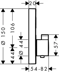 15744000 Термостат ShowerSelect S, для 1 потребителя, СМ
