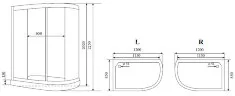 Timo Comfort T-8802L Clean Glass душевая кабина (120*85*220), шт