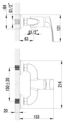 Смеситель Lemark Plus Shape LM1703C для душа