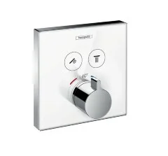 15738400 ShowerSelect Glass Термостат ShowerSelect для двух потребителей, стеклянный, СМ (белый)