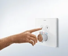 15738400 ShowerSelect Glass Термостат ShowerSelect для двух потребителей, стеклянный, СМ (белый)