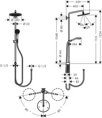 26793000 Croma Select S 280 Air 1jet Showerpipe Reno EcoSmart