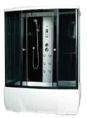 Душевая кабина с тропическим душем Loranto CS 78-3 A 170x85x215 см черная дверь раздвижная