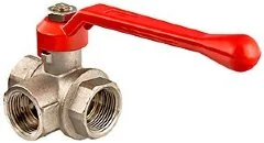Кран шаровой трехходовой тип T 1/2&quot; ВР рыч. VALTEC