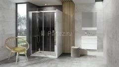 Душевая дверь Ravak раздвижная 190х190, толщина полотна 6мм универсальная, цвет профиля хром
