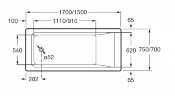 Roca Easy Акриловая прямоугольная ванна 150x70x45