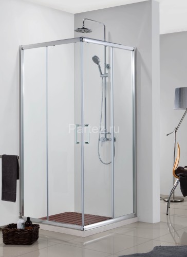 Душевое ограждение Azario GREENWOOD 900х900х1850, БЕЗ ПОДДОНА, прозрачное стекло 6 мм, цвет профиля серебро (AZ-NNE1142 900)