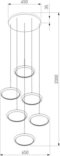 Подвесной светильник Eurosvet 90034/6  золото