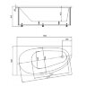Ванна акриловая AZARIO KAPRIS асимметричная 160*90 см левая (AV0002160)