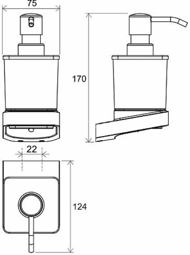 Дозатор для жидкого мыла Ravak 10° черный матовый (X07P559)