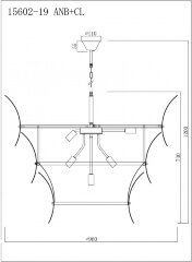 Подвесная люстра iLamp 15602-19 ANB+CL