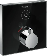 15737600 ShowerSelect Glass Термостат ShowerSelect для одного потребителя, стеклянный, СМ, черный/хр