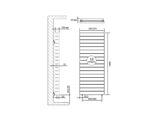 Биметаллический радиатор Royal Thermo PianoForte Tower 500/100-18 (Noir Sable)